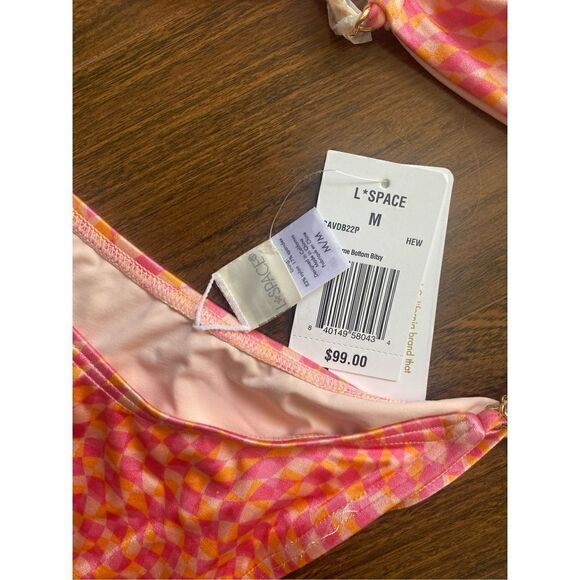 L*Space XS top and M bottom Sammie checkered gold chain bikini - Picture 7 of 8